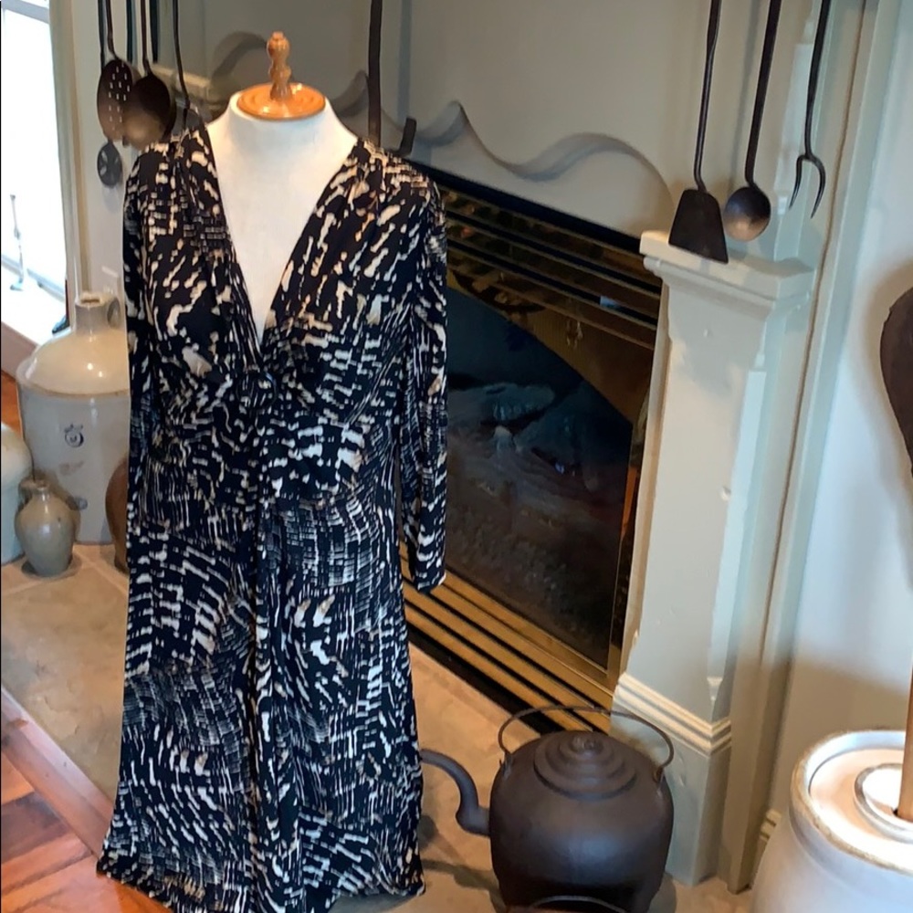 Chaps Dress XL Blk/Brown/Tan Pattern